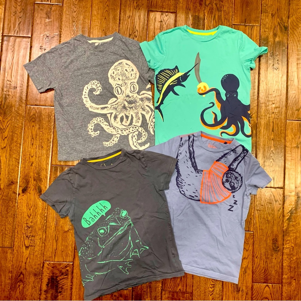 4 Boys Size 11-12 Boden and Crazy 8 Graphic Ts Bundle